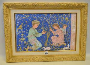 HIBEL Edna Plotkin,Three Children and two lambs in a gilded landscape,Hood Bill & Sons 2018-04-24