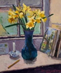 HICKEY Desmond 1927-1999,Daffodils with Candle,1994,Morgan O'Driscoll IE 2023-04-18