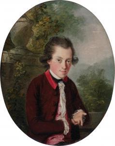 HICKEY Thomas 1741-1824,Portrait of a young man in a garden landscape,1782,Sotheby's GB 2023-10-06