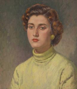 HICKLING Edward Albert,Portrait of a lady, bust-length, in a yellow jumpe,Sworders 2023-06-04