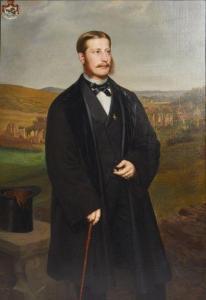 HICKMANN Fritz 1820-1900,Portrait d'homme en pied,1865,Mercier & Cie FR 2020-10-11
