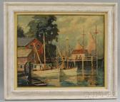 HICKS Arnold L 1900-1900,Dock View with Sailboats,Skinner US 2012-11-14