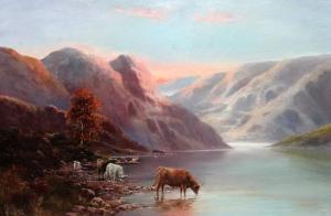 HICKS David 1929-1998,Cattle watering at a highland loch,Bellmans Fine Art Auctioneers GB 2020-08-11