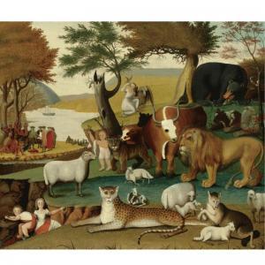 HICKS Edward 1780-1849,THE PEACEABLE KINGDOM WITH THE LEOPARD OF SERENITY,1848,Sotheby's 2008-05-22
