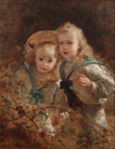 HICKS George Elgar 1824-1914,Mrs Chas Rose's two boys hunting butterflies,1878,Bonhams GB 2025-03-19