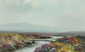 HICKS Herbert William,A landscape with a stream running through heathery,John Nicholson 2021-12-22