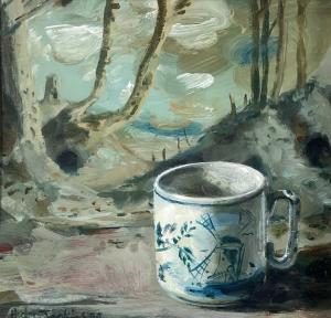 HICKS JENKINS CLIVE 1951,Delft Cup in a Welsh Landscape,1999,Rogers Jones & Co GB 2022-11-19