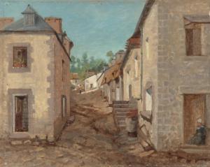 HICKS Thomas 1823-1890,La Rue de Rozambidou, Pont-Aven,1982,William Doyle US 2022-06-29