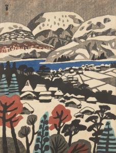 HIDE Kawanishi 1894-1965,Snow at the Lakeside,1942,Rosebery's GB 2020-07-28