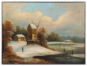 HIDLEY Joseph H 1830-1872,Winter Scene,Hindman US 2019-02-28