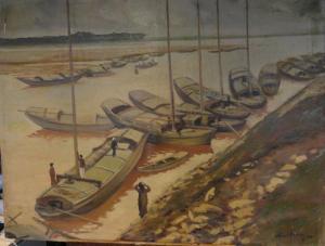 HIEN D 1900-1900,Les jonques au port,Aguttes FR 2013-03-06