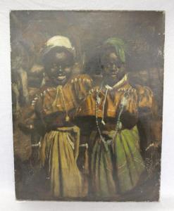 HIERL DERONCO Otto 1859-1935,Zwei afrikanische Mädchen,Merry Old England DE 2020-05-14