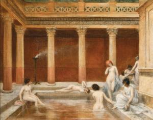 HIERLE Louis 1855-1906,Roman Baths,1891,Palais Dorotheum AT 2023-10-24