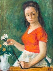 HIERONYMI Robert Philipp 1868-1950,Young Woman with Flowers,Hindman US 2017-01-19