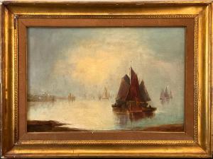 HIERSCH MINERBI Joachim 1834-1905,Marina con barche a vela,Il Ponte Casa D'aste Srl IT 2023-01-18