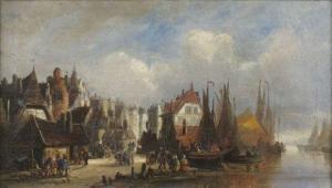HIERSCHEL JC 1800-1800,Vue d'un port en hollande,Delorme-Collin-Bocage FR 2010-06-16