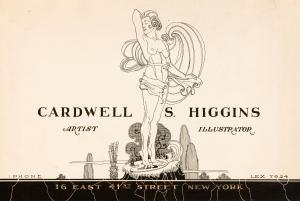HIGGINS Cardwell Spencer 1902-1983,Business card or sign design,Heritage US 2009-07-15