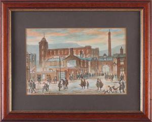 HIGGINS Lloyd George 1912-1980,Northern industrial town street scene,Dawson's Auctioneers 2022-02-17