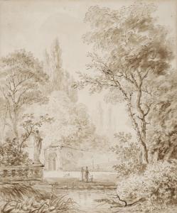 HILAIRE Jean Baptiste 1753-1822,Vue d'un jardin animé en Italie,Christie's GB 2023-11-17