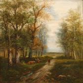 HILDEBRAND C 1800-1800,People walking in a forest,Bruun Rasmussen DK 2011-03-14