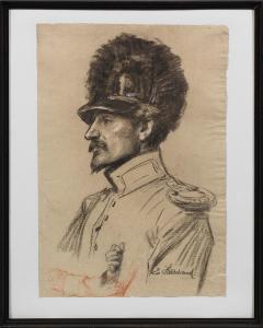 HILDEBRAND Ernst 1833-1924,Bildnis eines Kavallerie-Offiziers im Profil,Schloss DE 2021-09-11
