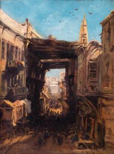 HILDEBRANDT Eduard 1817-1869,Bazar w Kairze,1860,Sopocki Dom Aukcjny PL 2024-02-03