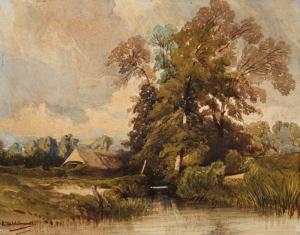 HILDEBRANDT Eduard 1817-1869,Landschaft mit Gewässer,Lempertz DE 2014-05-17