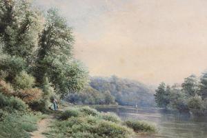 HILDER G. Howard 1866-1935,Figures on a riverside path,Henry Adams GB 2015-10-07