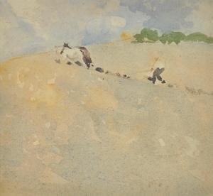 HILDER Jesse Jewhurst 1881-1916,Ploughing the Field,Elder Fine Art AU 2020-07-07