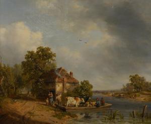 HILDER Richard H 1813-1852,The village ferry with figures and li,1837,Bellmans Fine Art Auctioneers 2022-10-11