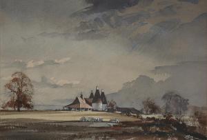 HILDER Rowland 1905-1993,Kentish Oast Houses,Rosebery's GB 2024-03-12