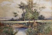 HILES Bartram, Fred. John 1872-1927,A Tranquil River Landscape,John Nicholson GB 2019-06-26