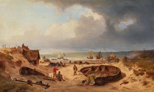 HILGERS Carl 1818-1890,Fishing Families on the Beach of Scheveningen,1841,Van Ham DE 2023-11-17