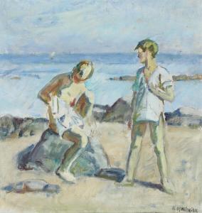 HILKIER Knud Ove 1884-1953,Boys at the beach,Bruun Rasmussen DK 2023-11-14