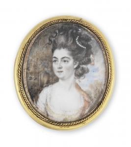 HILL Diana, née Dietz,A portrait miniature of a lady wearing an orange s,Bonhams 2019-03-06