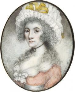 HILL Diana, née Dietz,Bildnis einer jungen Frau in rosa Kleid mit weißem,Galerie Bassenge 2019-05-30