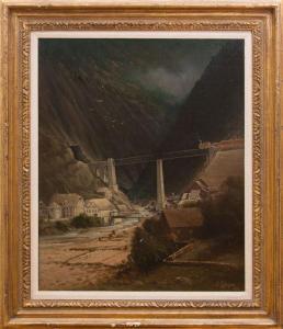 HILL Edward Rufus 1851-1908,TRAIN BRIDGE,1893,Stair Galleries US 2016-10-29