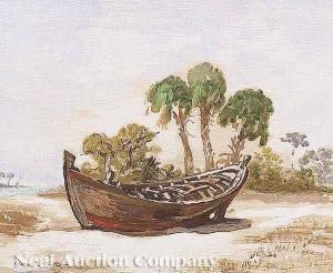HILL George Snow 1898-1969,Boat on aFlorida Beach,Neal Auction Company US 2008-07-13