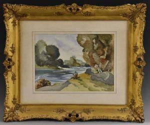 HILL Gordon,Quiet Morning, Fishing by the River,Bamfords Auctioneers and Valuers GB 2020-01-28