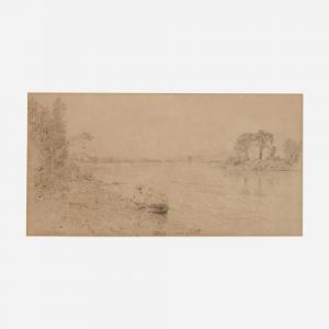 HILL John William 1812-1879,On the Lake,1857,Toomey & Co. Auctioneers US 2023-10-10