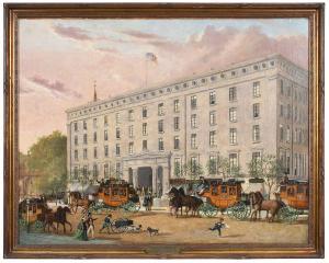 HILL John William 1812-1879,The Astor House Hotel,Brunk Auctions US 2023-11-18