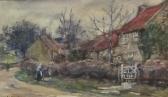 HILL Rowland Henry 1873-1952,Ellerby Village showing the artist's own cottag,David Duggleby Limited 2016-12-02