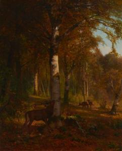 HILL Thomas 1829-1908,Deer in a landscape,1872,John Moran Auctioneers US 2023-11-14