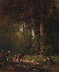HILL Thomas 1829-1908,Deer Watering, Paper Mill Creek,1872,Bonhams GB 2019-08-06