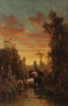 HILL Thomas 1829-1908,Herding Cattle at Dusk,Jackson's US 2021-07-14