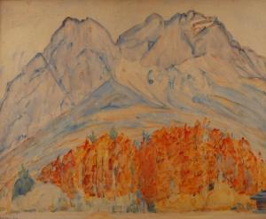 HILLER BAUMANN Leonore 1881-1957,Herbst im Hochgebirge,1900,Mehlis DE 2020-11-17