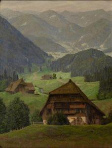 HILLER BAUMANN Leonore 1881-1957,View into Gutach Valley in the Black Forest,Stahl DE 2022-11-26