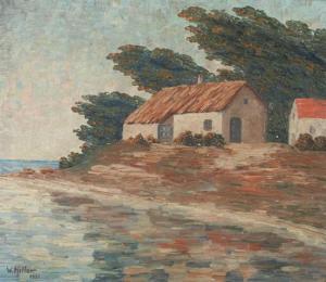 HILLER WILLIAM 1900-1900,COTTAGE ON THE WATER, COAST OF CALIFORNIA,1928,Sloans & Kenyon 2011-09-16