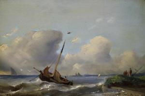 HILLEVELD Adrianus David 1838-1869,Turbulente zee,Venduehuis NL 2021-07-04