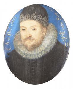 HILLIARD Laurence 1581-1647,a bearded nobleman,Rosebery's GB 2021-11-17